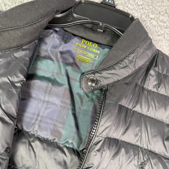 Polo Ralph Lauren Hybrid Puffer Jacket Mens S Black Full Zip Quilted Duck Down - Picture 4 of 12